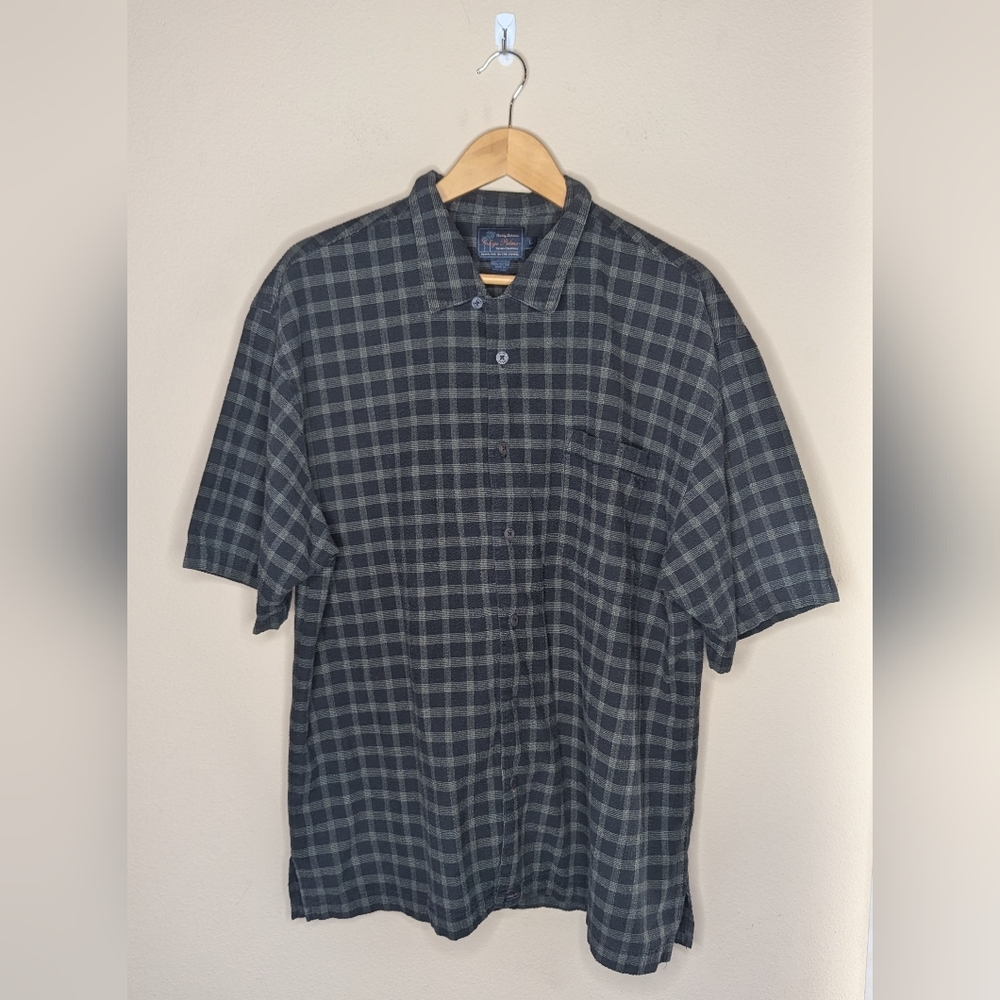 INDIGO PALMS BY TOMMY BAHAMA Mens Button Up Shirt Size L Blue Cotton Denim